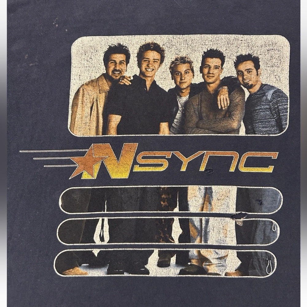 NSYNC VTG Y2K RARE❗️T Shirt Boy Band Tee Blue 2000s 90s Vintage Boy Band - Picture 2 of 16